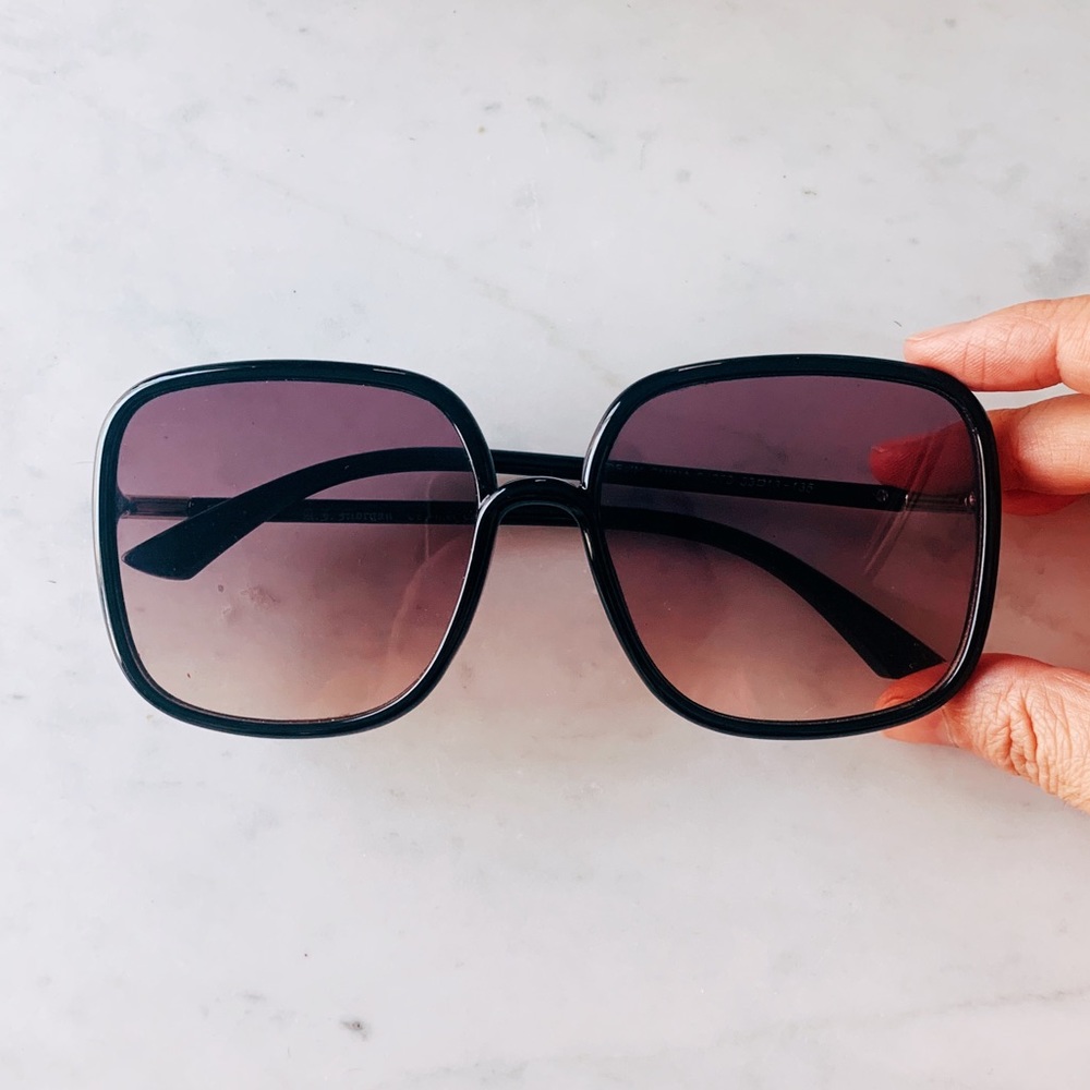 Large Square Black Sunglasses